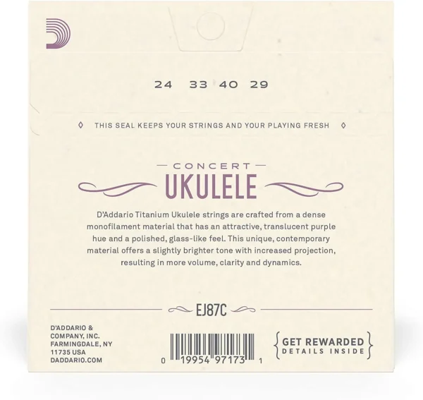 UKULELE - DADDARIO EJ87C TITANIUM CONCIERTO - Imagen 2
