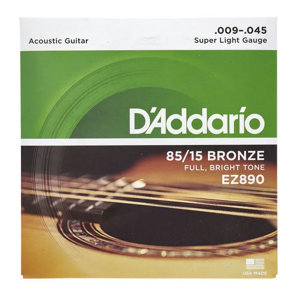 Encordado D’Addario EZ890 para guitarra acústica bronce 85/15 Extra Light